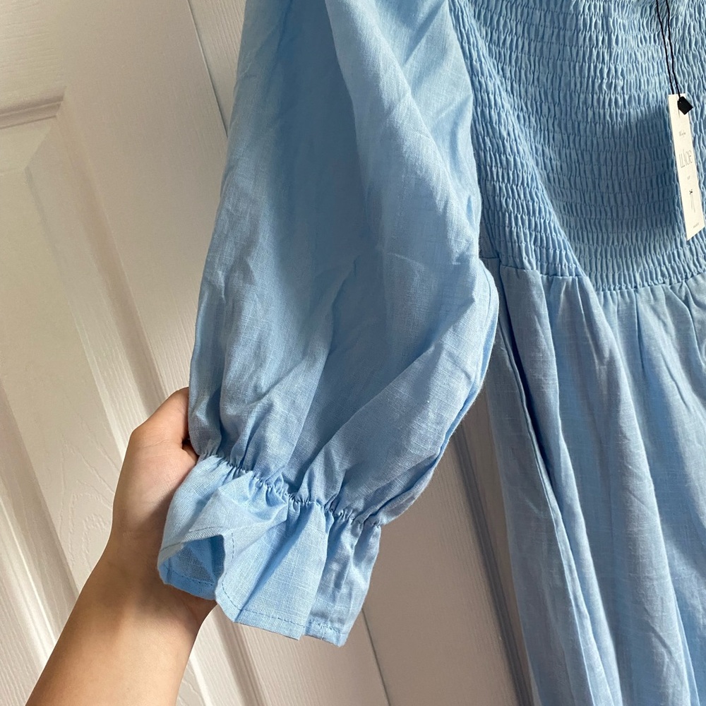 Light Blue Smocked Dress - Picture 2 of 4